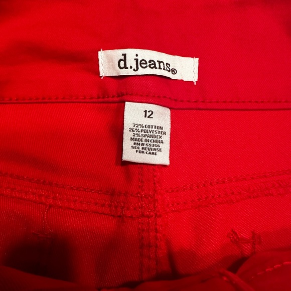 NWOT — d.jeans Cherry Red Pants - Picture 2 of 3